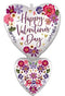 31" Flowers Double Heart
