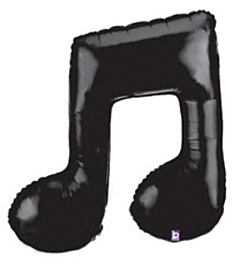 40" BLACK DOUBLE MUSIC NOTE