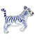 30" Tiger White And Blue Stripes