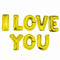 16" I Love You Letters Gold
