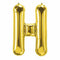 14" Gold H Air Filled Balloon