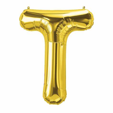 14" Gold T Air Filled Balloon