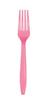 Candy Pink Plstc Forks