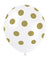 12" Gold Dotted Latex 6ct - White