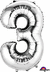 34" NUMBER 3 SILVER - PKG