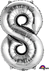 34" NUMBER 8 SILVER - PKG