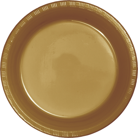 Glittering Gold Plastic Dinner Plates 20ct