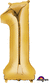 34" NUMBER 1 GOLD - PKG