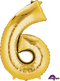 34" NUMBER 6 GOLD - PKG
