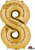 34" NUMBER 8 GOLD - PKG