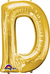 33" LETTER D GOLD - PKG