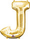 33" LETTER J GOLD - PKG
