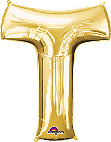 34" LETTER T GOLD - PKG