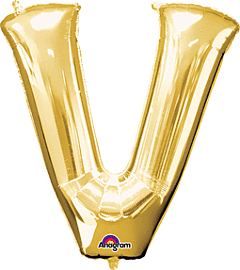 34" LETTER V GOLD - PKG