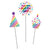 Rainbow Foil Bday Cupcake Sticks