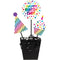 Rainbow Foil Bday Cupcake Sticks