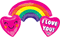37" Rainbow Heart