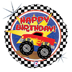 18" MONSTER TRUCK BDAY HOLO