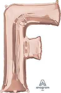 34" LETTER F ROSE GOLD - PKG
