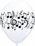 11" QUALATEX MUSIC NOTES WRAP WHITE LATEX 50CT