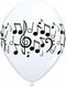 11" QUALATEX MUSIC NOTES WRAP WHITE LATEX 50CT