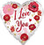 18" SATIN LOVE YOU FLOWERS