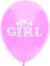 12" RND 8CT It's A Girl Real Pink Latex Balloon