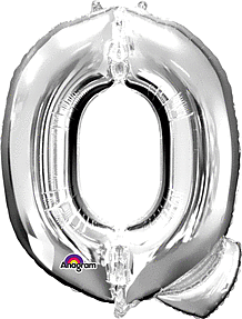 34" LETTER Q SILVER - PKG