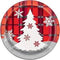 7" Rustic Plaid Xmas Plate 8ct