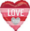 18" LOVE YOU PINK/RED STRIPES